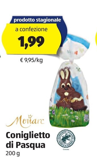 ALDI Monarc Coniglietto di Pasqua 200 g offerta