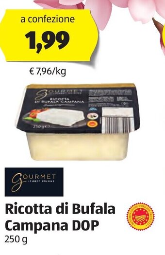 ALDI Gourmet Ricotta di Bufala Campana DOP 250 g offerta