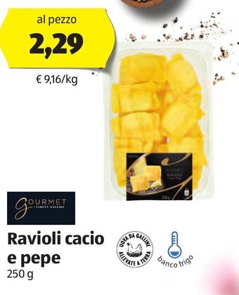 ALDI Gourmet Ravioli cacio e pepe 250 g offerta