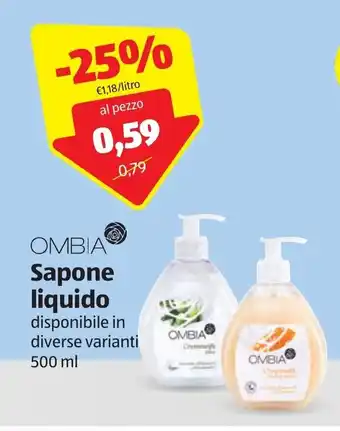 ALDI Ombia Sapone liquido 500 ml offerta