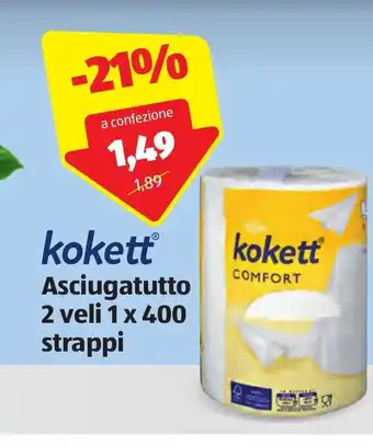 ALDI Kokett Asciugatutto 2 veli 1 x 400 strappi offerta