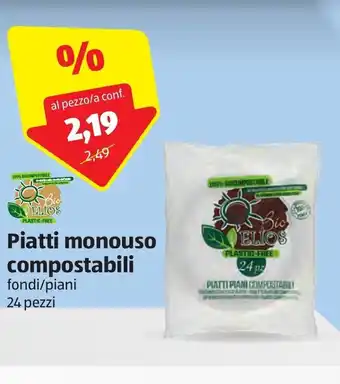 ALDI Piatti monouso compostabili 24 pezzi offerta