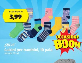 ALDI Alive Calzini per bambini, 10 paia offerta