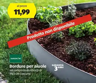 ALDI Gardenline Bordure per aiuole 119,5 cm offerta