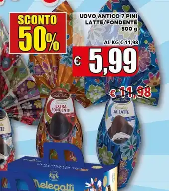 Vivo Supermercati Uovo Antico 7 Pini Latte/Fondente 500g offerta