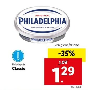 Lidl Philadelphia Classic 220g offerta