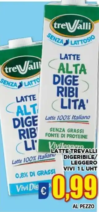 Vivo Supermercati tre Valli Latte Trevalli Digeribile Leggero Vivi 1l UHT offerta