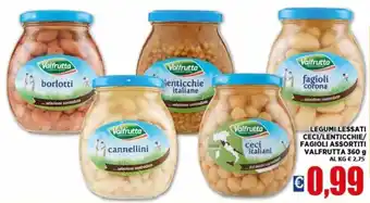 Vivo Supermercati Valfrutta Legumi Lessati Ceci/Lenticchie/Fagioli Assortiti 360 g offerta
