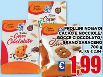 Vivo Supermercati Noi & Voi Frollini Cacao e Nocciole/Gocce Cioccolato/Grano Saraceno 700 g offerta