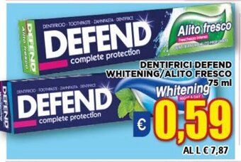 Vivo Supermercati Defend Dentifricio Whitening/Alito Fresco 75 ml offerta