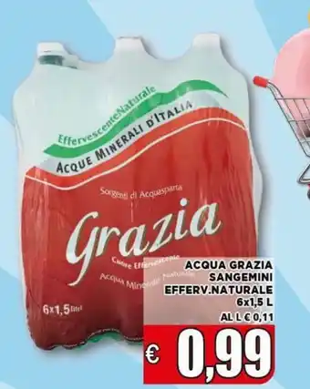 Vivo Supermercati Acqua Grazia Sangemini Efferv. Naturale 6x1,5 L offerta