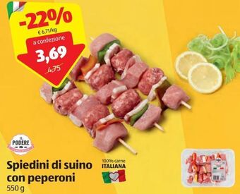 ALDI Spiedini di suino con peperoni offerta