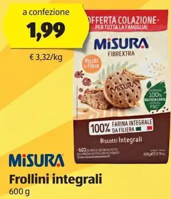 ALDI Misura frollini integrali offerta
