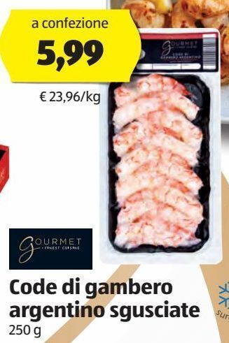 ALDI Code di gambero argentino sgusciate offerta