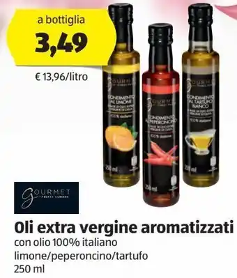ALDI Oli extra vergine aromatizzati con olio 100% italiano limone/ peperoncino/ tartufo offerta
