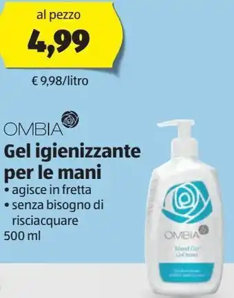 ALDI Ombia gel igienizzante per le mani offerta