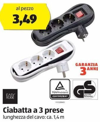 Ciabatta a 3 prese