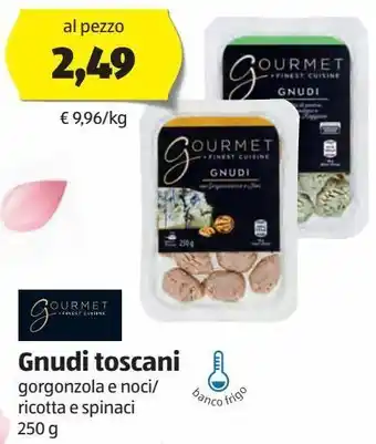 ALDI Gnudi toscani gorgonzola e noci/ ricotta e spinaci offerta