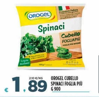 Deco Superfreddo Orogel cubello spinaci foglia più g 900 offerta