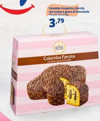 In'S Mercato Nuove Delizie Colomba ricoperte e farcita con crema e gocce di cioccolato 750 g offerta