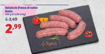 In'S Mercato Salsiccia fresca di suino Italia 500 g offerta