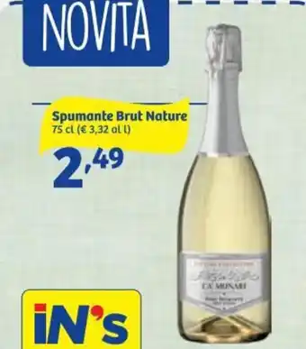 In'S Mercato Spumante Brut Nature 75 cl offerta