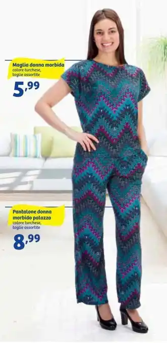 In'S Mercato Pantalone donna morbida palazzo offerta