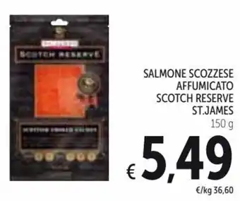 Spazio Conad St. James Salmone Scozzese Affumicato Scotch Reserve 150 g offerta
