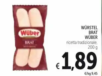 Spazio Conad Wüber Würstel Brat 200 g offerta