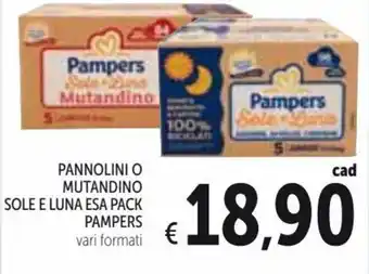 Spazio Conad Pampers Pannolini o Mutandino Sole e Luna Esa Pack offerta