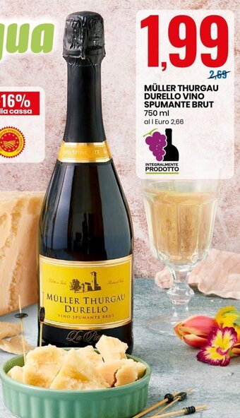 Eurospin Müller Thurgau Durello Vino Spumante Brut 750 ml offerta