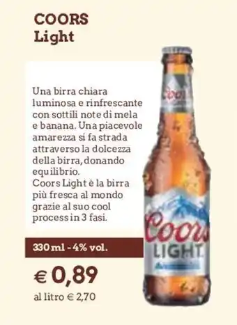 Famila Coors Light 330ml offerta