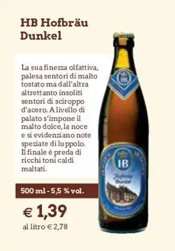 HB Hofbräu Dunkel 500ml