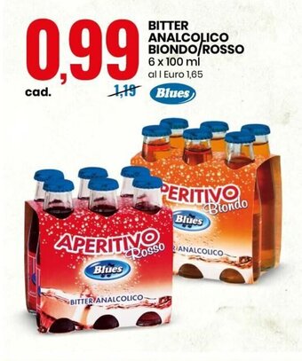 Eurospin Blues Bitter Analcolico Biondo/Rosso 6 x 100 ml offerta