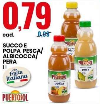 Eurospin Puertosol Succo e Polpa Pesca/Albicocca/Pera 1 l offerta