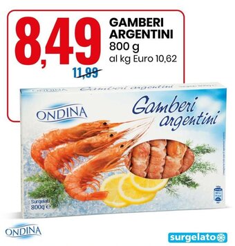 Eurospin Ondina Gamberi Argentini 800 g offerta