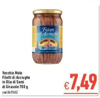 C+C Italmarket Vecchio Molo Filetti di Acciughe in Olio di Semi di Girasole 700g offerta