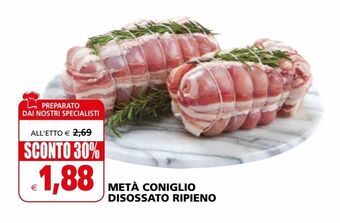 Il Gigante Metà coniglio disossato ripieno offerta