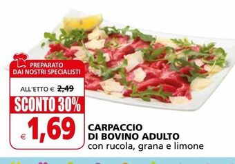 Il Gigante Carpaccio di bovino adulto offerta