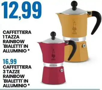 Eurospin Caffettiera 1 Tazza Rainbow 'Bialetti' in Alluminio offerta