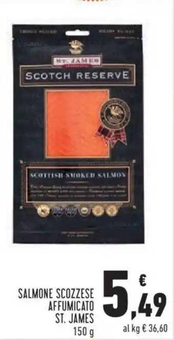 Conad St. James Salmone Scozzese Affumicato 150 g offerta