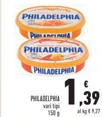 Conad Philadelphia vari tipi 150 g offerta