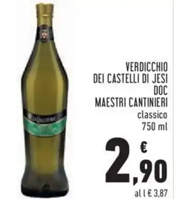 Conad Maestri Cantinieri Verdicchio Dei Castelli Di Jesi DOC classico 750 ml offerta