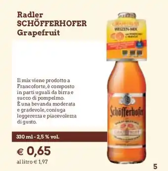 Famila Schöfferhofer Radler Grapefruit 330ml offerta