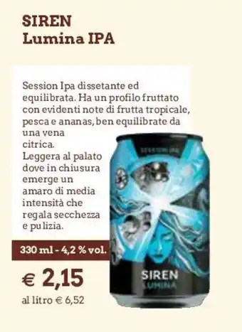 Famila Siren Lumina IPA 330ml offerta