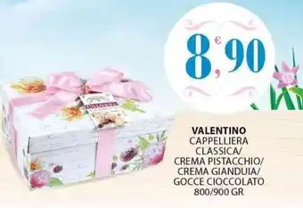 Sisa Valentino Cappelliera Classica/Crema Pistacchio/Crema Gianduia/Gocce Cioccolato 800/900 gr offerta