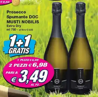 Prix Quality Musti Nobilis Prosecco Spumante DOC Extra Dry 750 ml offerta