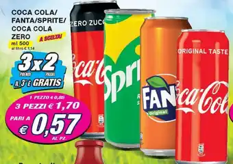 Prix Quality Coca Cola/Fanta/Sprite/Coca Cola Zero 500 ml offerta