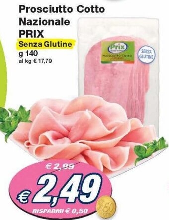 Prix Quality Prix Prosciutto Cotto Nazionale Senza Glutine 140 g offerta