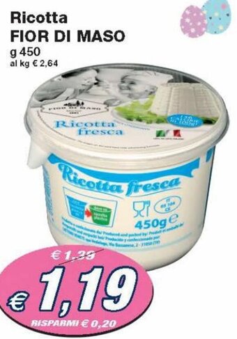 Prix Quality Fior Di Maso Ricotta 450 g offerta